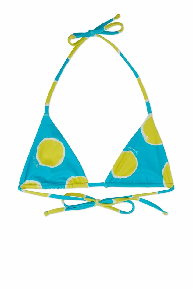 Simon Miller Swim Women Bwai Bikini Top Suburban Blue Valley Green Dot Print Simon Miller Swim Women Bwai Bikini Top Suburban Blue Valley Green Dot Print