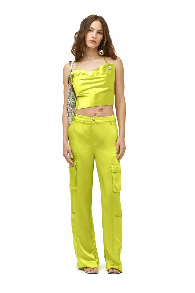 Simon Miller Tops Women Satin Oso Top Valley Green Simon Miller Tops Women Satin Oso Top Valley Green