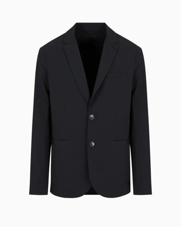 Singlebreasted Jacket In Ultrastretch Twill Black Men Armani Matching Sets