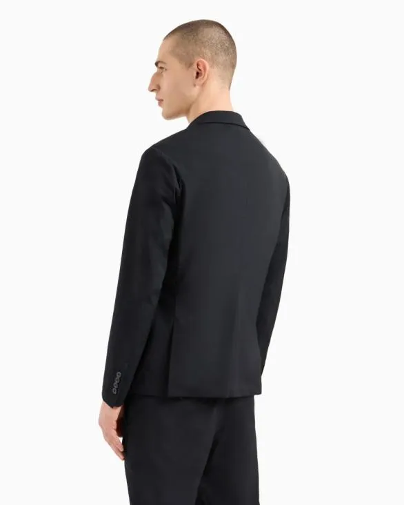 Singlebreasted Jacket In Ultrastretch Twill Black Men Armani Matching Sets