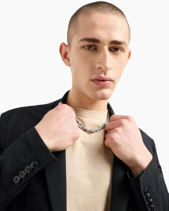Singlebreasted Jacket In Ultrastretch Twill Black Men Armani Matching Sets