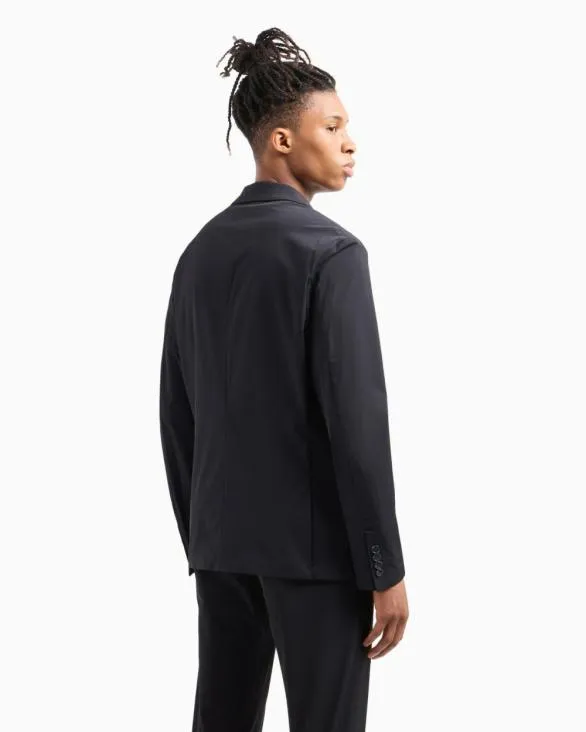 Singlebreasted Jacket In Ultrastretch Twill Blue Men Armani Matching Sets Singlebreasted Jacket In Ultrastretch Twill Blue Men Armani Matching Sets