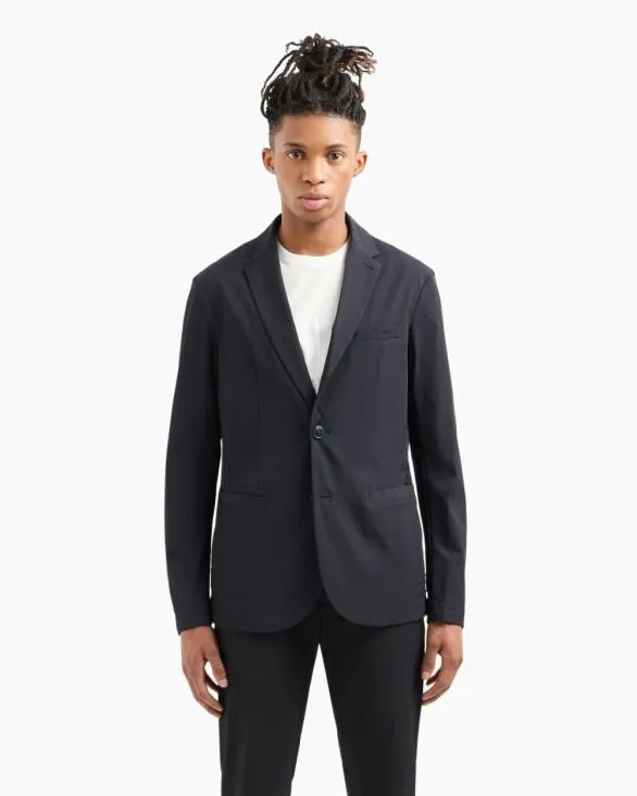 Singlebreasted Jacket In Ultrastretch Twill Blue Men Armani Matching Sets Singlebreasted Jacket In Ultrastretch Twill Blue Men Armani Matching Sets