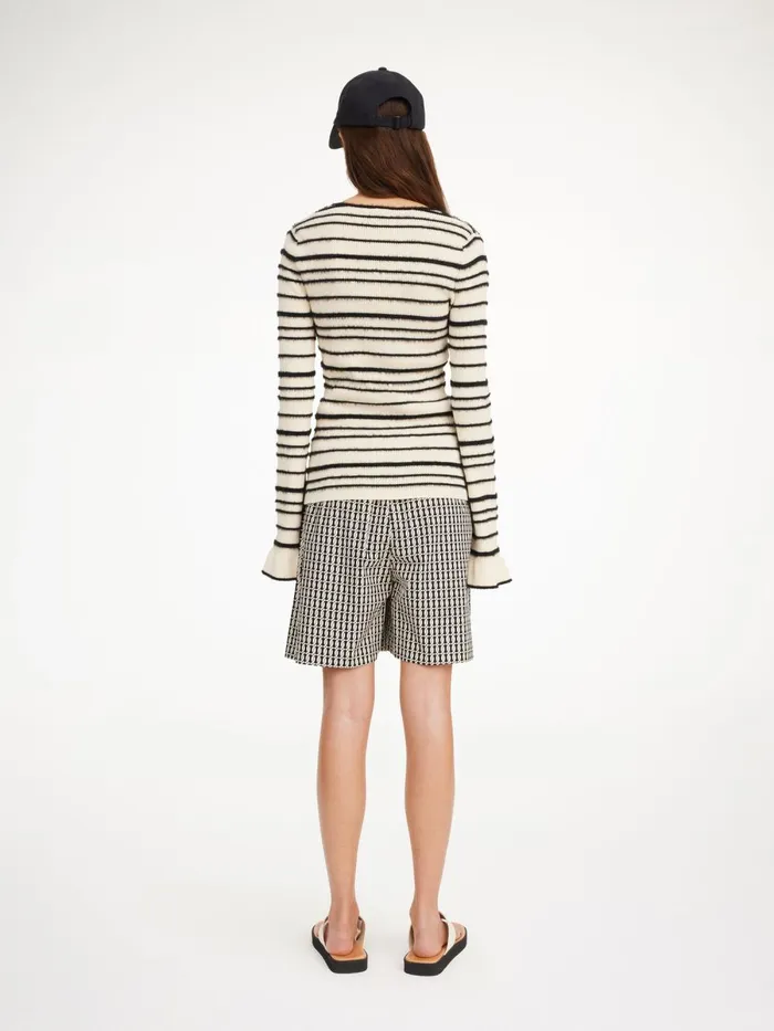 Siona Organic Cotton Shorts Black Monogram Women By Malene Birger Shorts