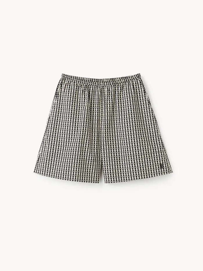 Siona Organic Cotton Shorts Black Monogram Women By Malene Birger Shorts