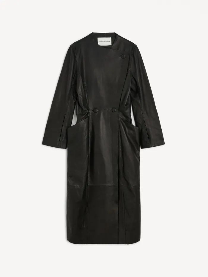 Sirrena Leather Coat Black Women By Malene Birger Coats and Jackets