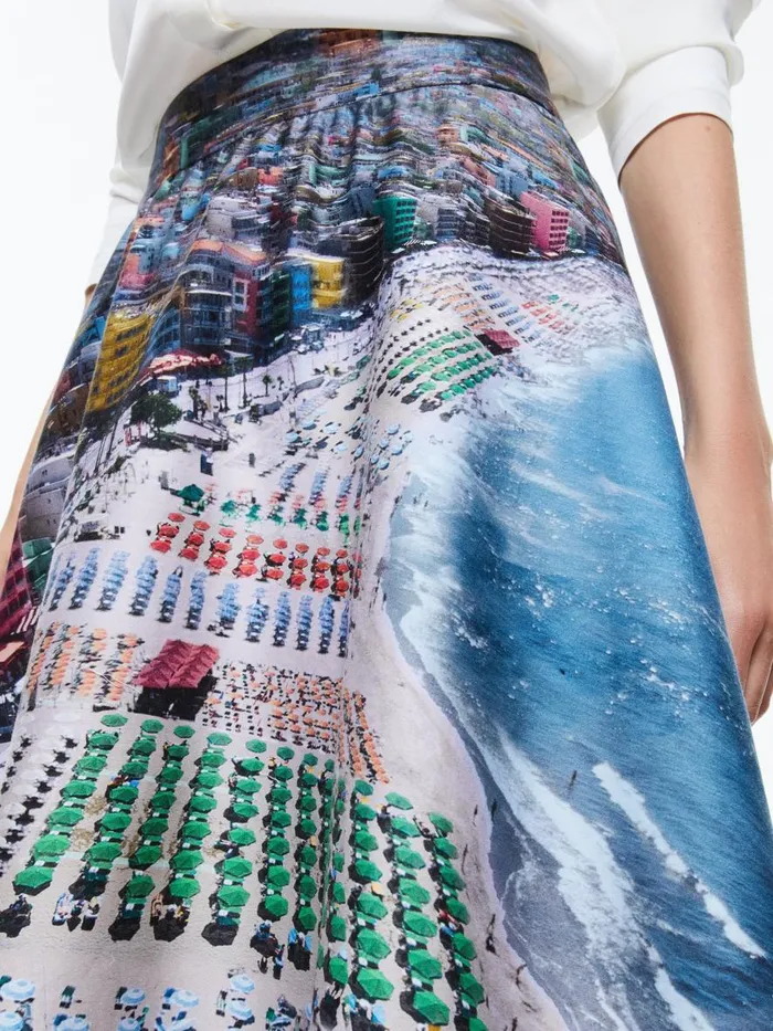 Skirts Women Alice Olivia EARLA HIGH RISE FLARE SKIRT Whispering Waves
