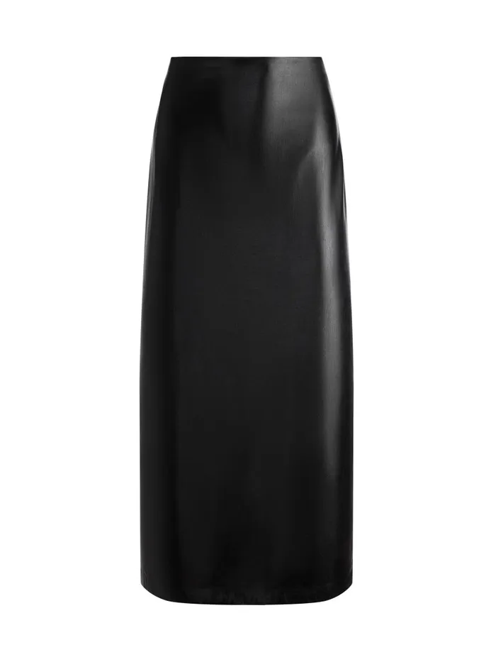 Skirts Women Alice Olivia MAEVE VEGAN LEATHER MIDI SKIRT Black