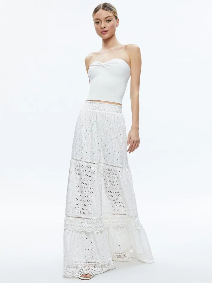 Skirts Women Alice Olivia REISE PANELLED MAXI SKIRT Black