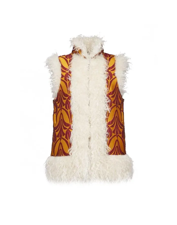Sleeveless Folk Jacket Papyrus Gold Women La Double J Outerwear Sleeveless Folk Jacket Papyrus Gold Women La Double J Outerwear