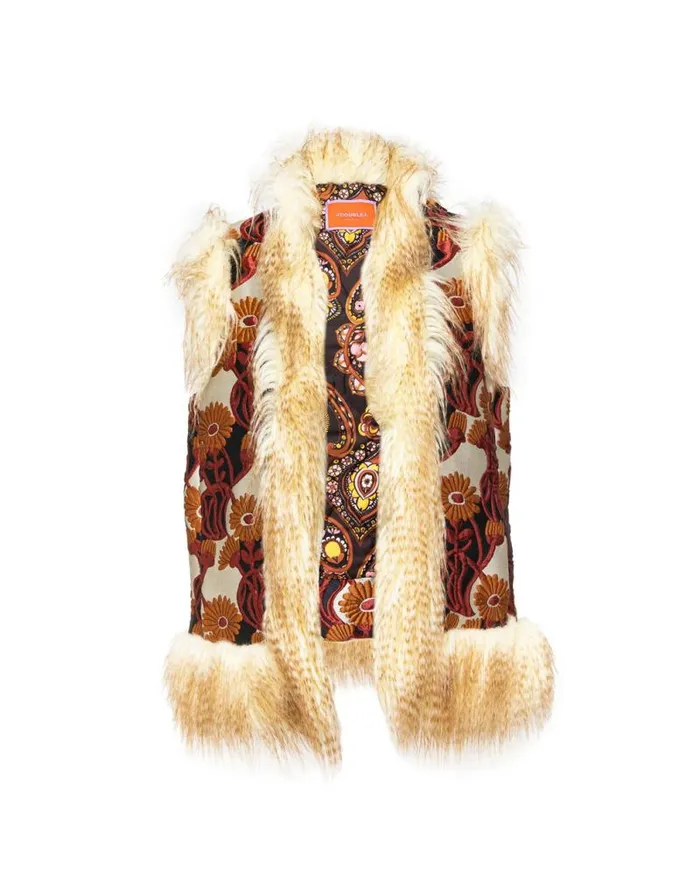 Sleeveless Folk Jacket White Gerber Women La Double J Outerwear Sleeveless Folk Jacket White Gerber Women La Double J Outerwear