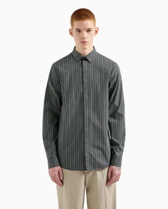 Slim Fit Stretch Cotton Shirt Black Men Armani Shirts Slim Fit Stretch Cotton Shirt Black Men Armani Shirts