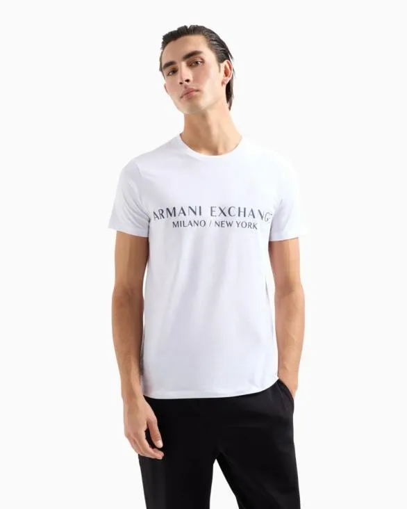 Slim Fit Tshirt With Logo White Men Armani TShirts Slim Fit Tshirt With Logo White Men Armani TShirts