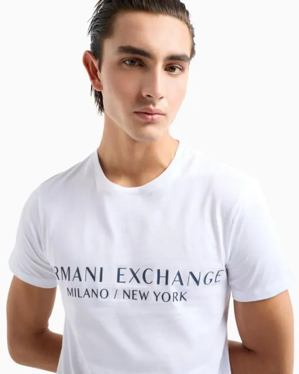 Slim Fit Tshirt With Logo White Men Armani TShirts Slim Fit Tshirt With Logo White Men Armani TShirts