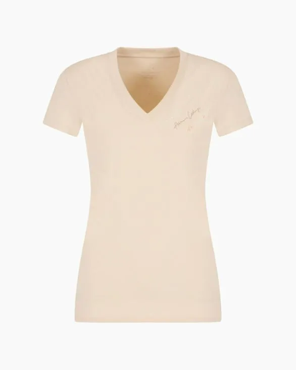 Slim Fit TShirts Beige Women Armani TShirts