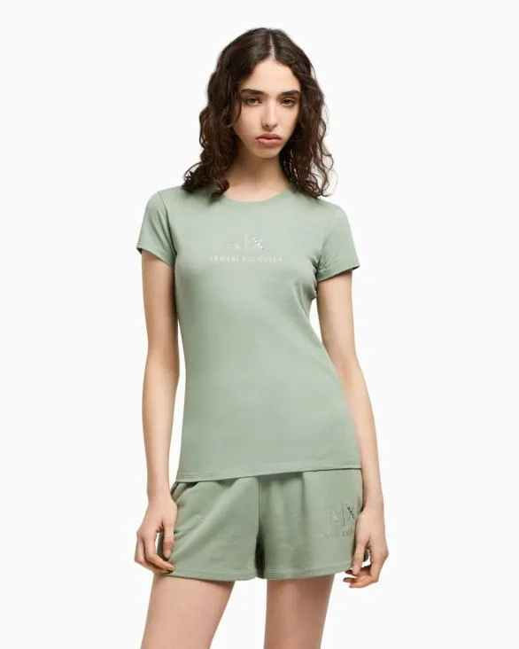 Slim Fit TShirts Green Women Armani TShirts