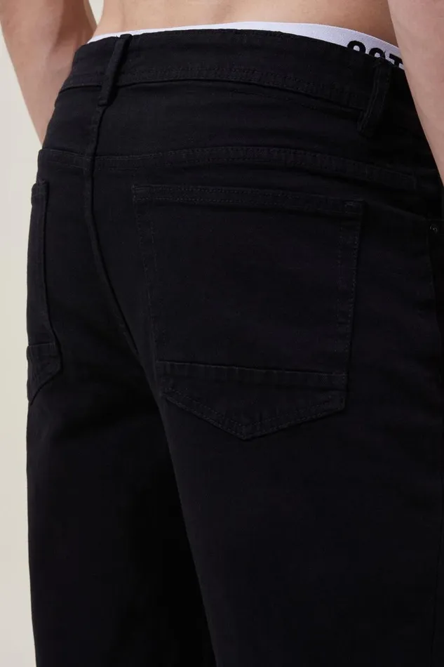 Slim Straight Jean New Black Men Cotton On Pants