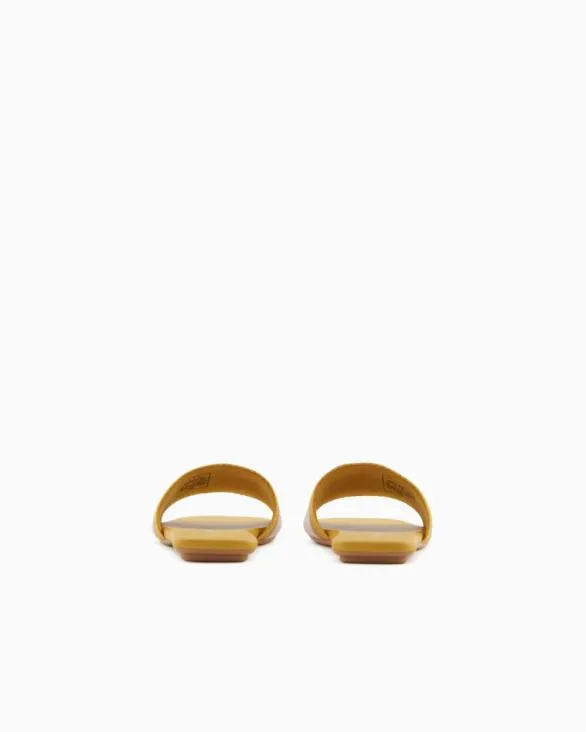 Slippers With Contrasting Band And Logo Yellow Women Armani Sandals Slippers With Contrasting Band And Logo Yellow Women Armani Sandals