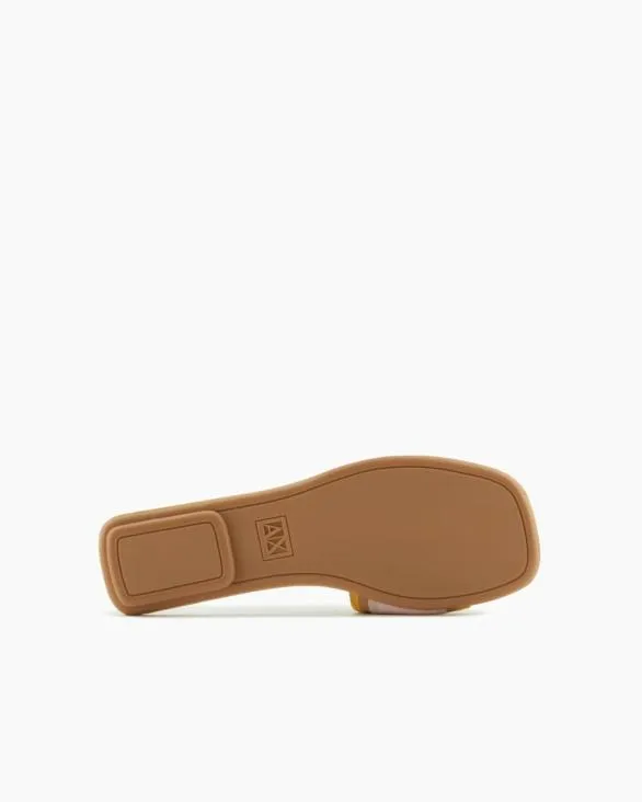 Slippers With Contrasting Band And Logo Yellow Women Armani Sandals Slippers With Contrasting Band And Logo Yellow Women Armani Sandals