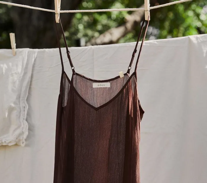Slips Women DEN Short Deep VNeck Slip Umber Slips Women DEN Short Deep VNeck Slip Umber
