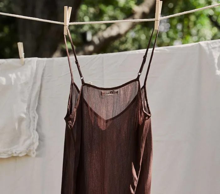 Slips Women DEN Short Deep VNeck Slip Umber Slips Women DEN Short Deep VNeck Slip Umber