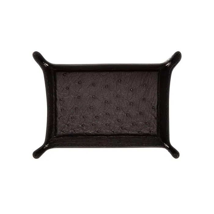 Small Leather Goods Men Moreschi Small Black Leather Trinket Tray