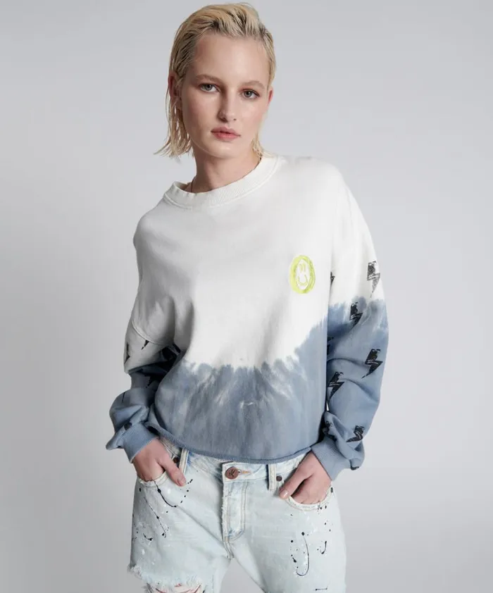SMOKE AND LIGHTNING CROPPED SWEATER Women One Teaspoon Hoodies And Sweats