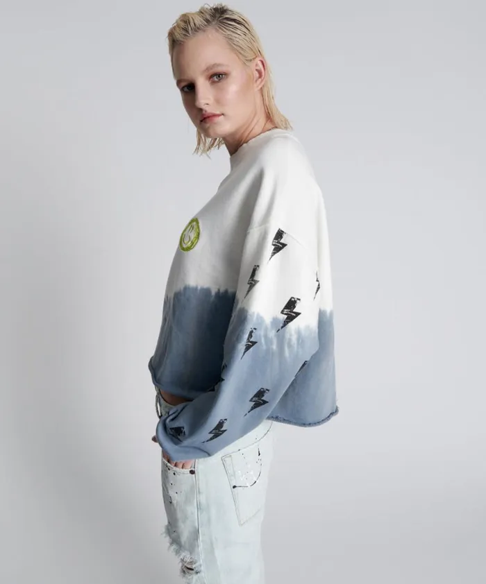 SMOKE AND LIGHTNING CROPPED SWEATER Women One Teaspoon Hoodies And Sweats SMOKE AND LIGHTNING CROPPED SWEATER Women One Teaspoon Hoodies And Sweats