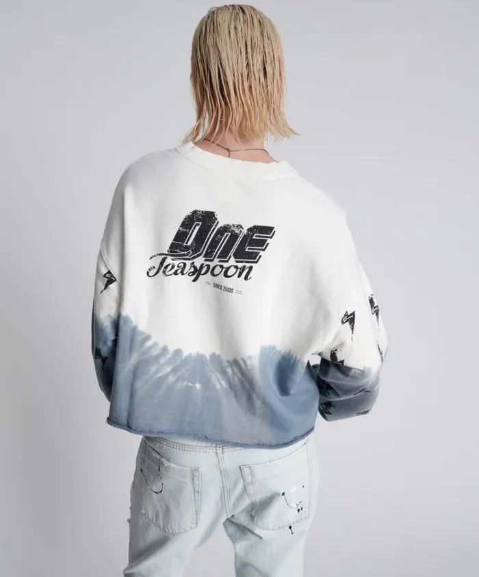 SMOKE AND LIGHTNING CROPPED SWEATER Women One Teaspoon Hoodies And Sweats SMOKE AND LIGHTNING CROPPED SWEATER Women One Teaspoon Hoodies And Sweats