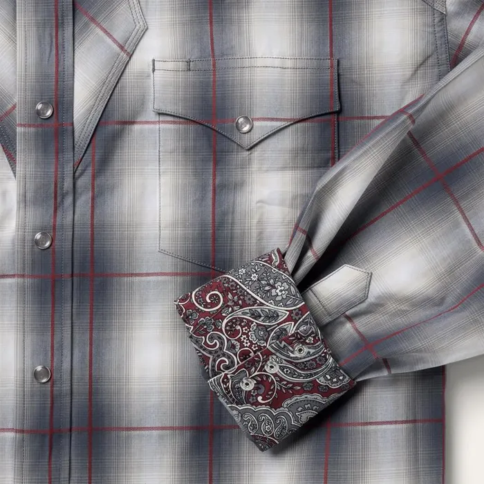 Smoke Ombre Western Shirt Grey Men Stetson Classic Cut