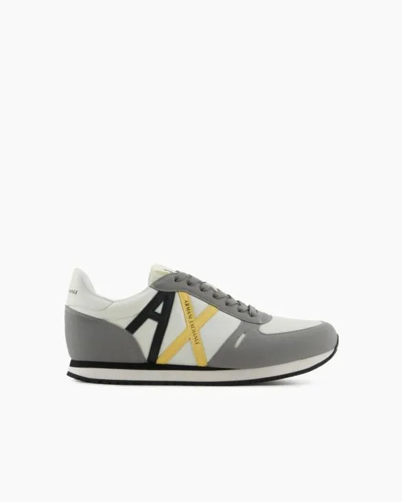 Sneakers In Ecosuede Mesh And Nylon Grey Men Armani Sneakers
