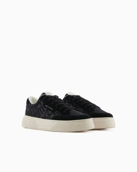 Sneakers With Allover Logo Insert Black Men Armani Sneakers Sneakers With Allover Logo Insert Black Men Armani Sneakers