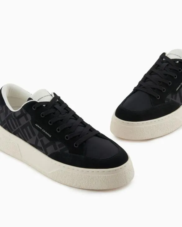 Sneakers With Allover Logo Insert Black Men Armani Sneakers Sneakers With Allover Logo Insert Black Men Armani Sneakers