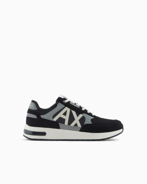 Sneakers With High Sole And Logo Navyblue Men Armani Sneakers