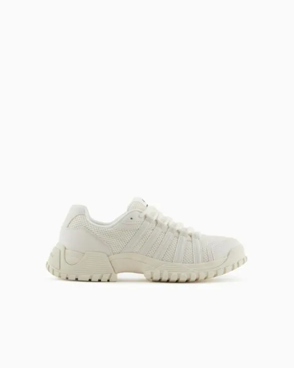 Sneakers With Stitching White Men Armani Sneakers