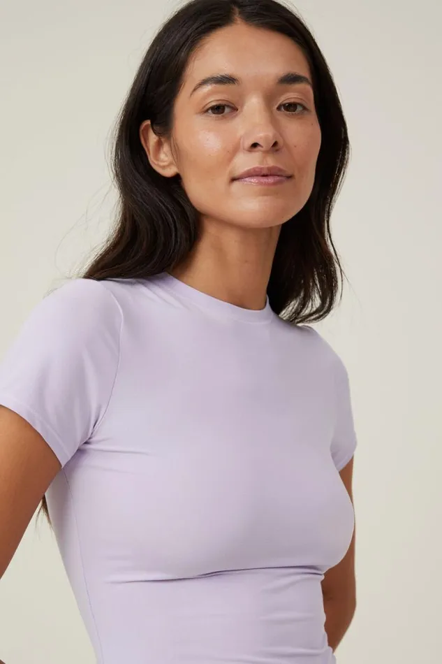 Soft Lounge Fitted TShirt Purple Rose Women Cotton On Tops Soft Lounge Fitted TShirt Purple Rose Women Cotton On Tops