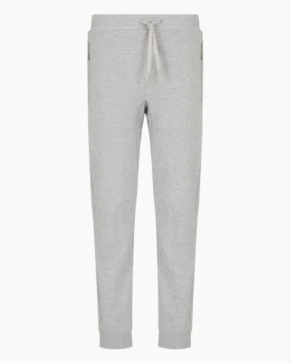 Soft Yarn Jogger Pants With Logo Grey Men Armani Trousers And Shorts