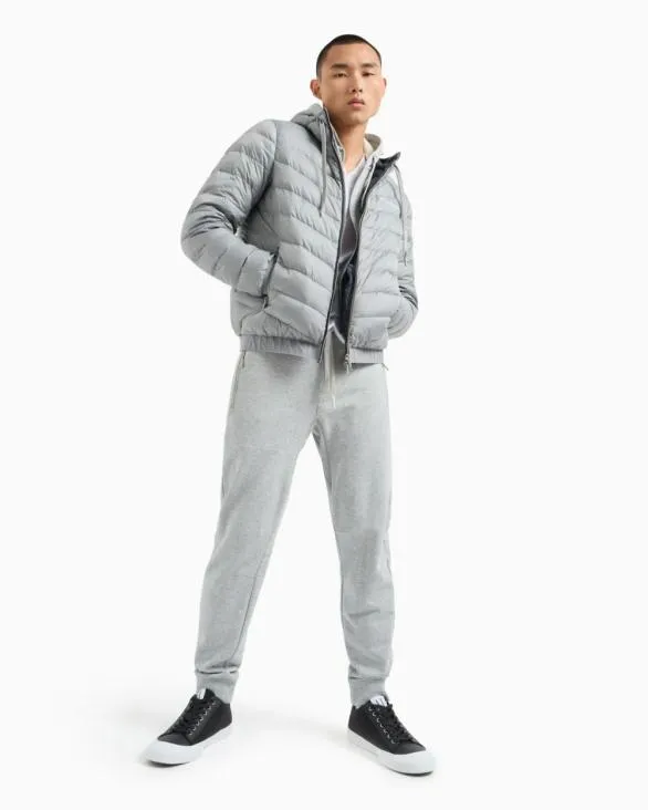 Soft Yarn Jogger Pants With Logo Grey Men Armani Trousers And Shorts Soft Yarn Jogger Pants With Logo Grey Men Armani Trousers And Shorts