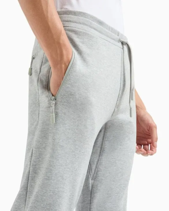 Soft Yarn Jogger Pants With Logo Grey Men Armani Trousers And Shorts Soft Yarn Jogger Pants With Logo Grey Men Armani Trousers And Shorts
