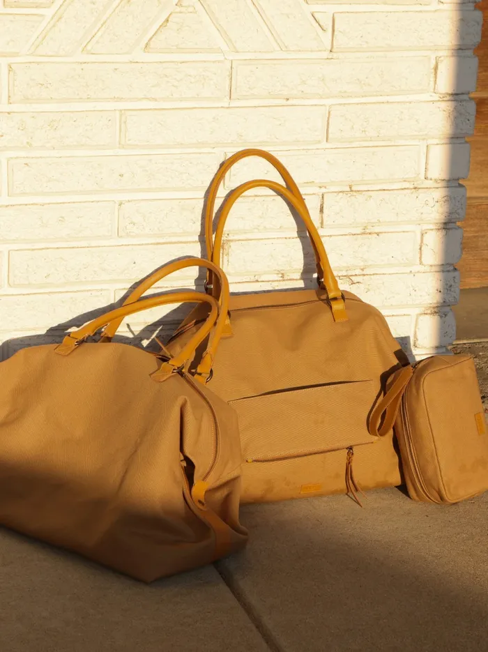 Song CarryOn Weekender Tan Canvas Women Totes and Shoulder Bags Able