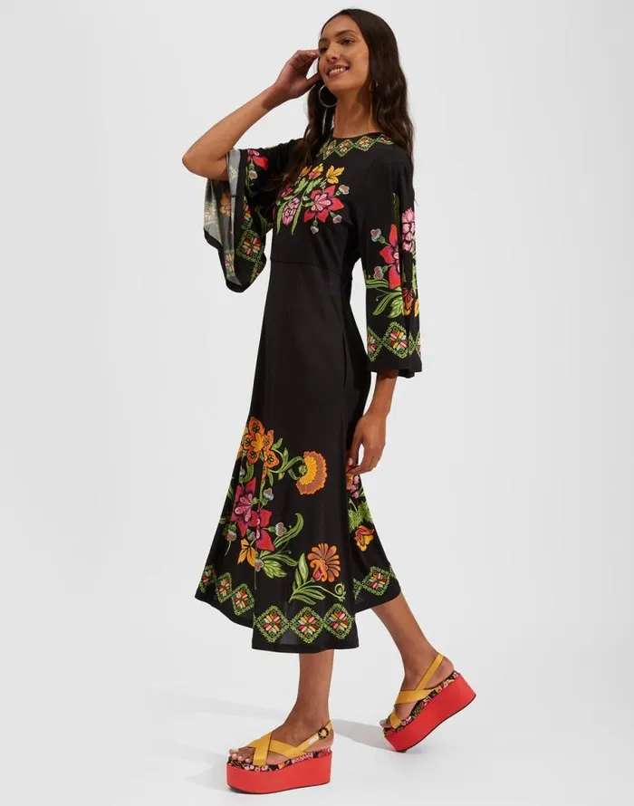 Sorella Dress Place Folk Flowers Nero Place Women La Double J Dresses