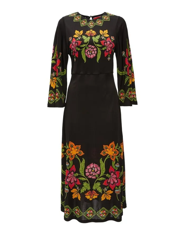 Sorella Dress Place Folk Flowers Nero Place Women La Double J Dresses Sorella Dress Place Folk Flowers Nero Place Women La Double J Dresses