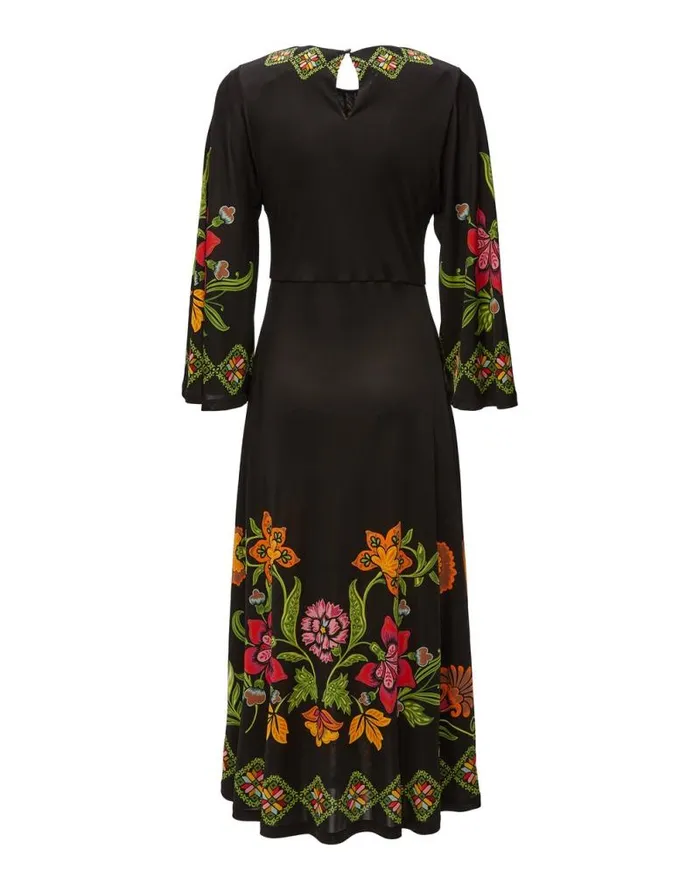 Sorella Dress Place Folk Flowers Nero Place Women La Double J Dresses Sorella Dress Place Folk Flowers Nero Place Women La Double J Dresses
