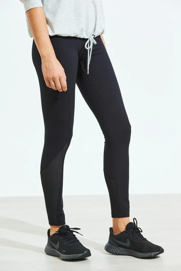 Sosandar Activewear Women Black High Waisted Mesh Panel Sculpting Activewear Leggings Black