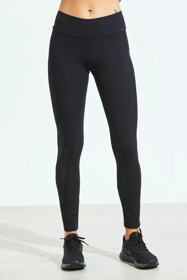 Sosandar Activewear Women Black High Waisted Mesh Panel Sculpting Activewear Leggings Black