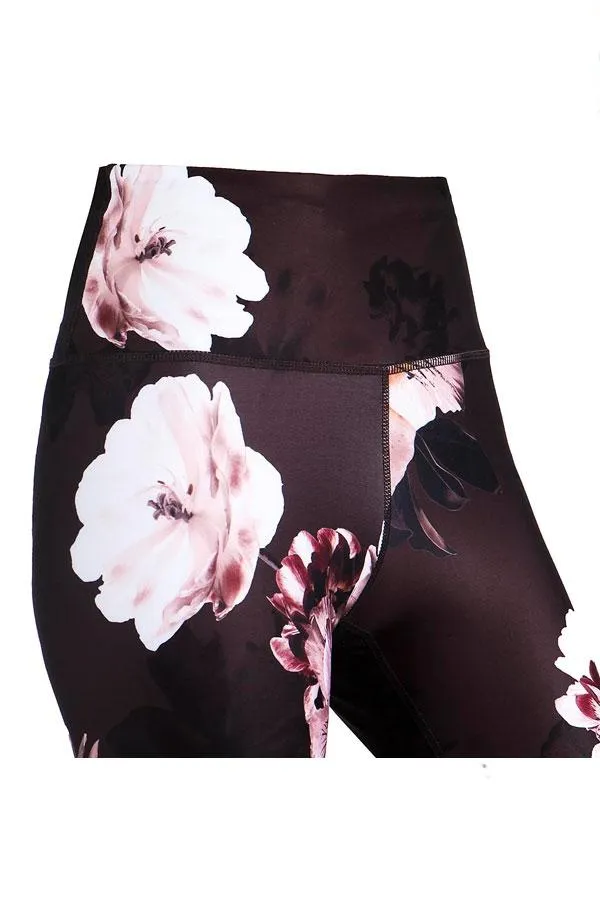 Sosandar Activewear Women France Black Floral High Waisted Activewear Leggings Black