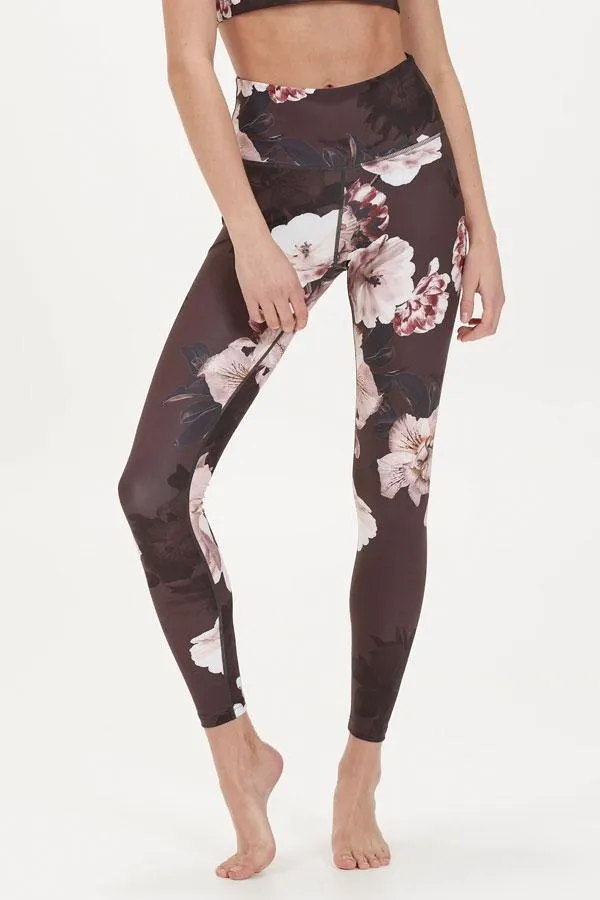 Sosandar Activewear Women France Black Floral High Waisted Activewear Leggings Black
