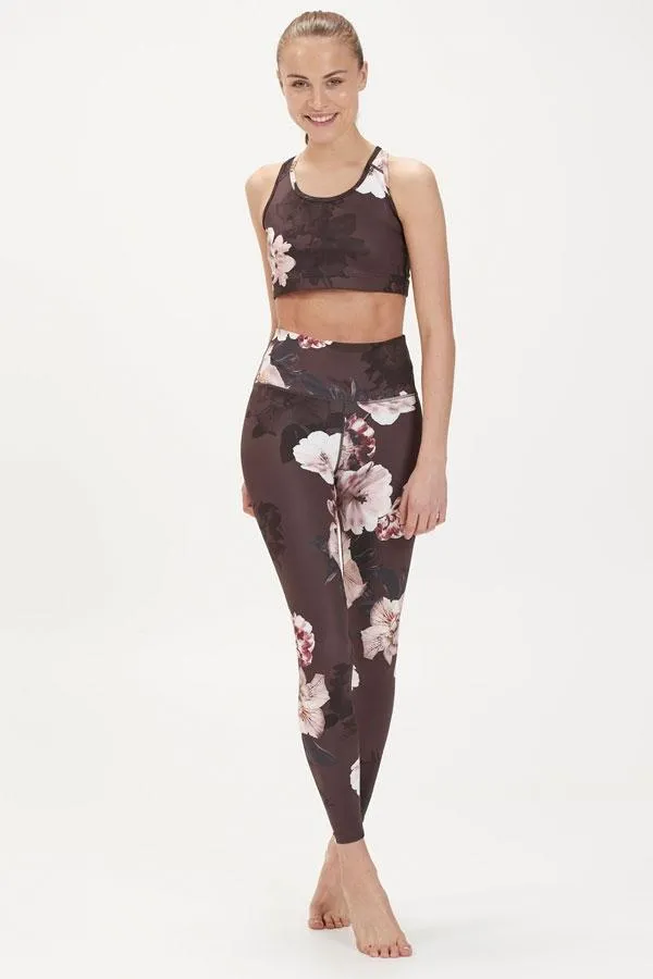 Sosandar Activewear Women France Black Floral High Waisted Activewear Leggings Black