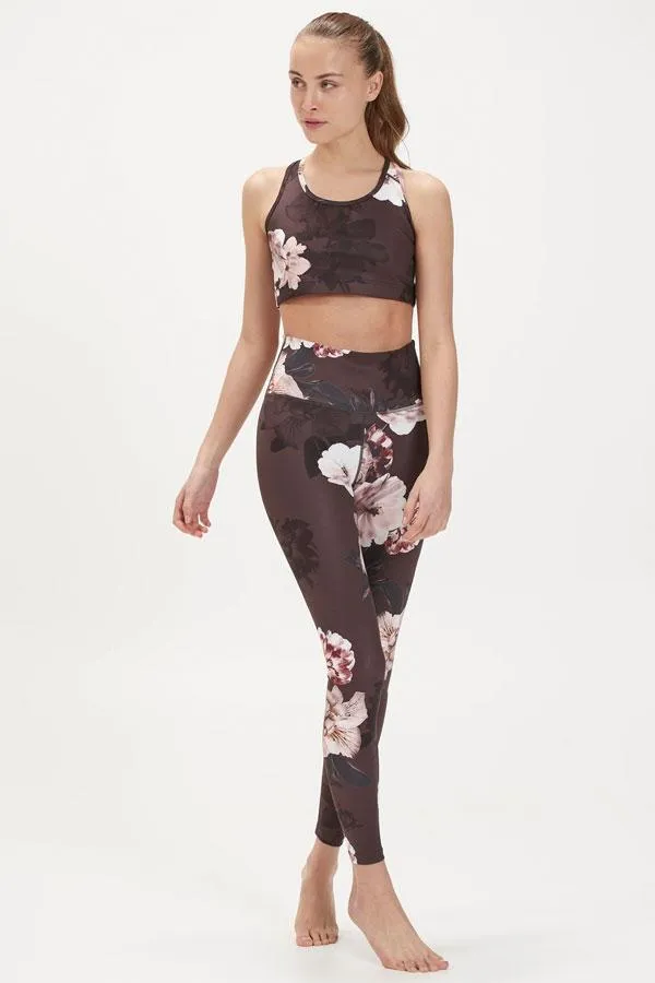 Sosandar Activewear Women France Black Floral High Waisted Activewear Leggings Black