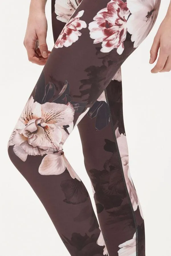 Sosandar Activewear Women France Black Floral High Waisted Activewear Leggings Black